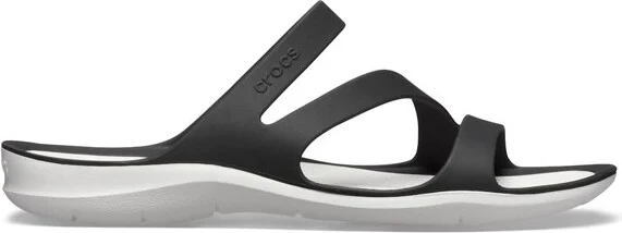 Crocs Women's Swiftwater Sandals, Black/White, W4