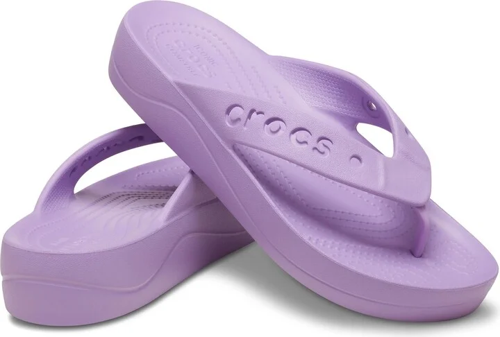Crocs Women's Via Platform Flips Sandals Orchid 10 Medium