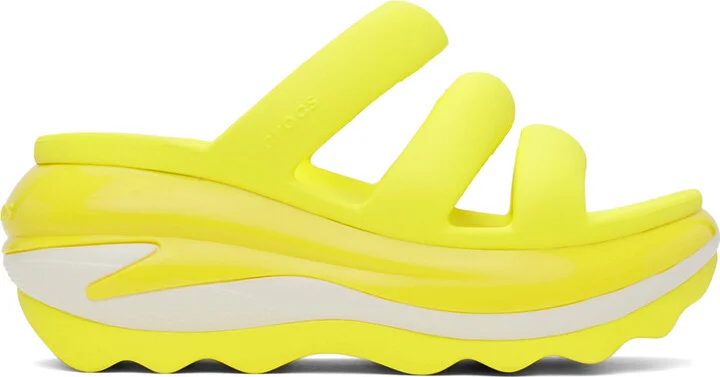 Crocs Yellow Mega Crush Triple Strap Sandals
