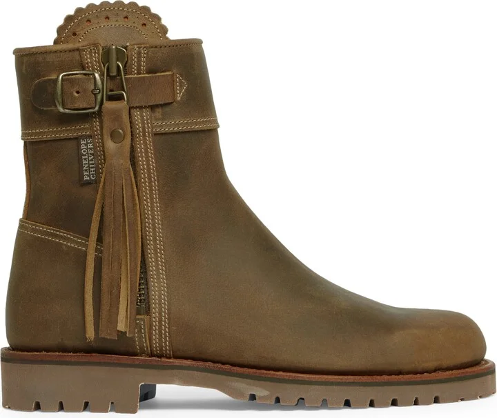 Crop Tassel Leather Boot