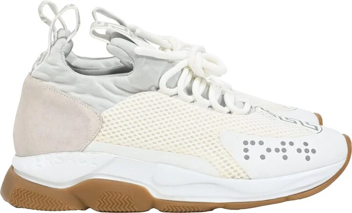 Cross Chainer Sneakers in White Suede