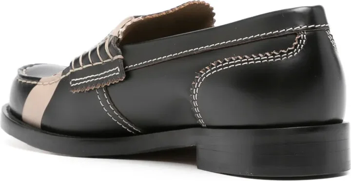 Cross-Print Leather Loafers - Image 3