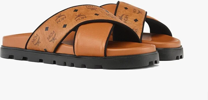 Cross Sandal in VIsetos Leather Mix