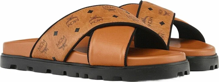 Cross Sandal in VIsetos Leather Mix