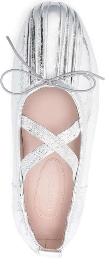 Cross-Strap Bow Ballet Flats - Image 4