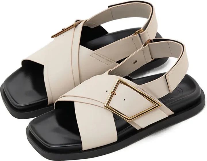 Cross-Strap Buckle Sandals - Image 2