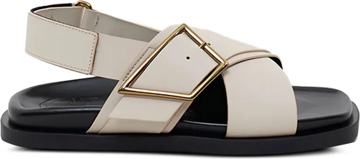 Cross-Strap Buckle Sandals