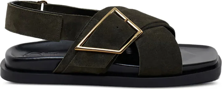 Cross-Strap Buckle Sandals