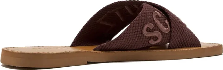 Cross-Strap Embroidered Sandals - Image 4