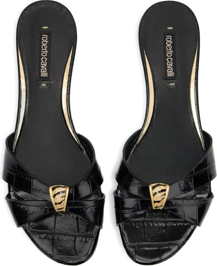 Cross-Strap Jewel-Embellished Flat Sandals - Image 3