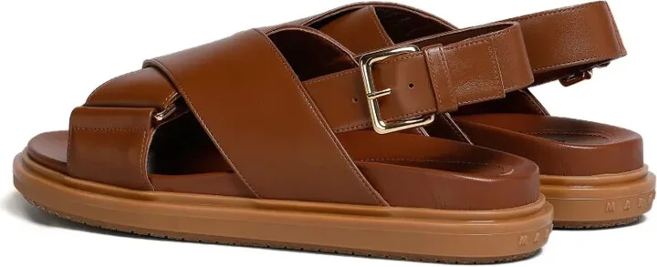 Cross-Strap Leather Sandals - Image 3