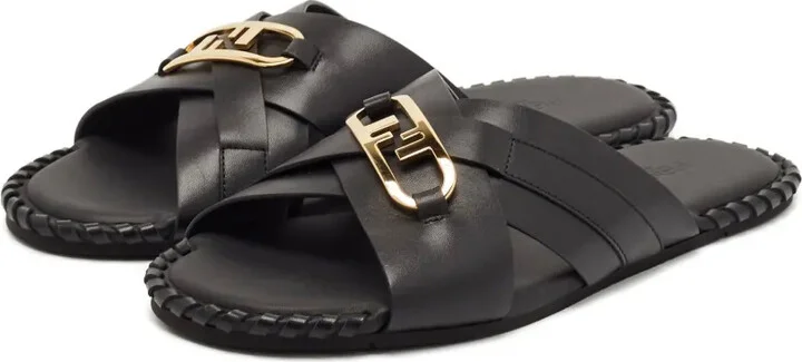 Cross-Strap Leather Sandals - Image 2