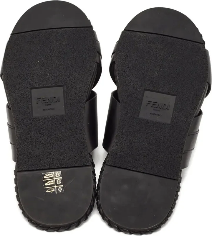 Cross-Strap Leather Sandals - Image 4