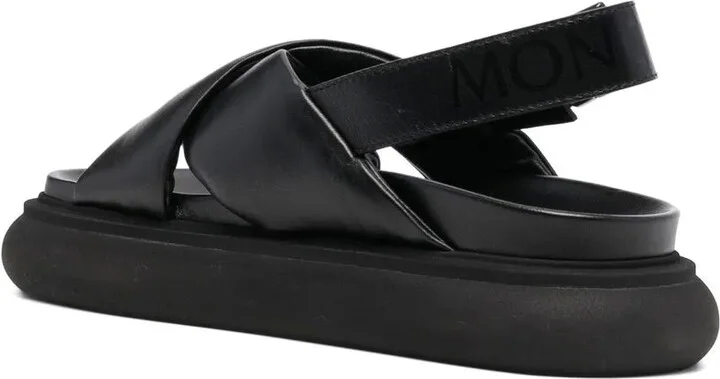 Cross-Strap Leather Sandals - Image 3