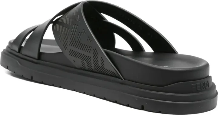 Cross-Strap Leather Slides - Image 3