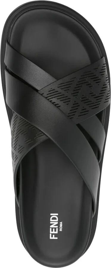 Cross-Strap Leather Slides - Image 4