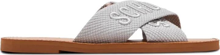 Cross-Strap Logo Sandals
