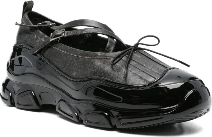 Cross-Strap Patent-Toe Sneakerinas - Image 2