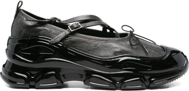 Cross-Strap Patent-Toe Sneakerinas
