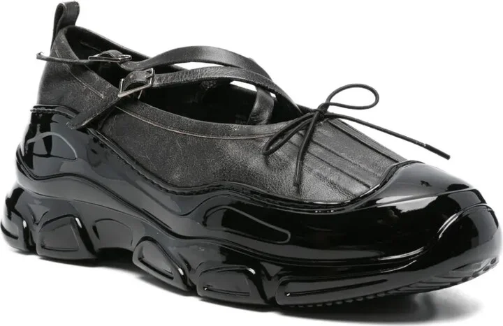 Cross-Strap Patent-Toe Sneakers - Image 2