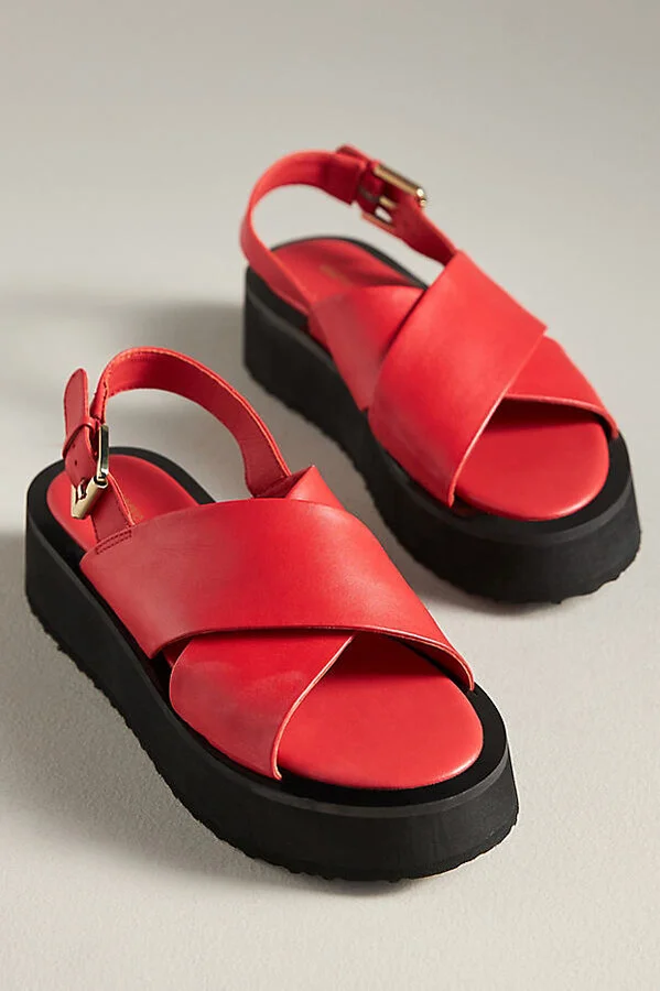 Cross-Strap Platform Sandals - Image 2