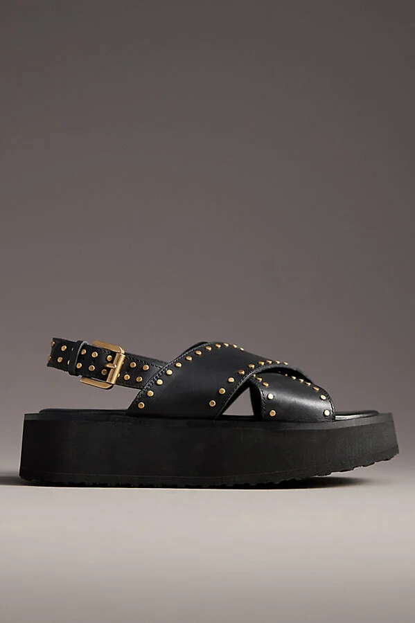 Cross-Strap Platform Sandals
