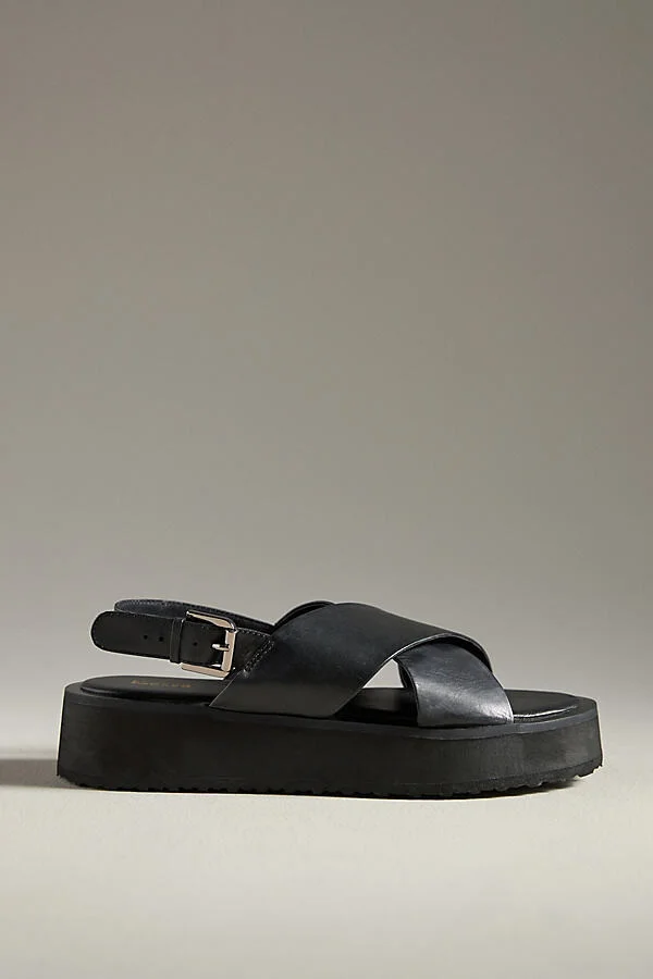 Cross-Strap Platform Sandals