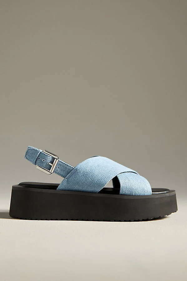 Cross-Strap Platform Sandals