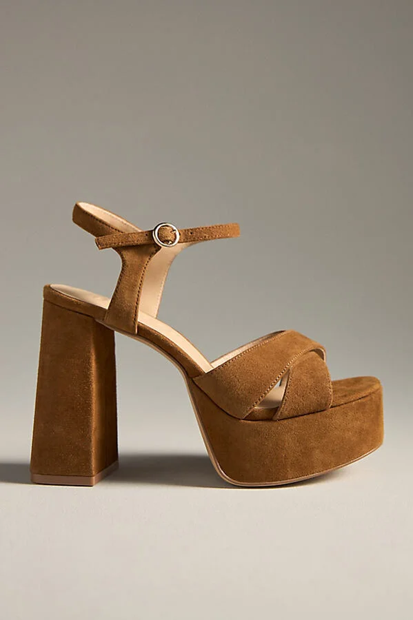 Cross-Strap Platform Sandals