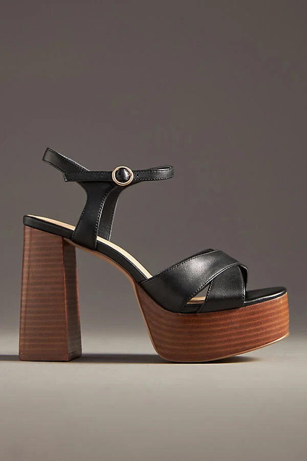 Cross-Strap Platform Sandals