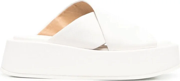 Cross-Strap Platform Sandals