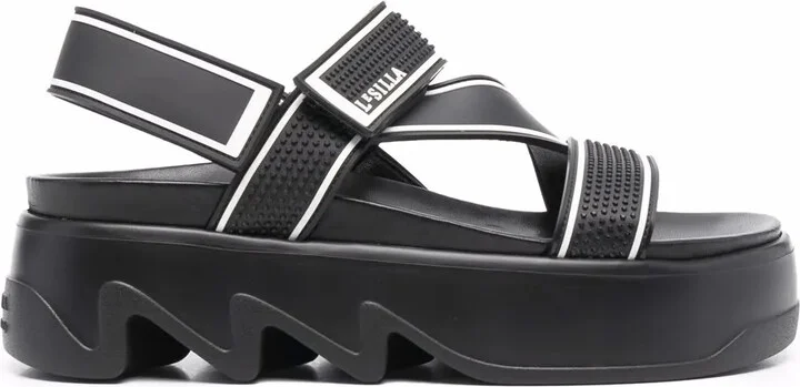 Cross-Strap Platform Sandals