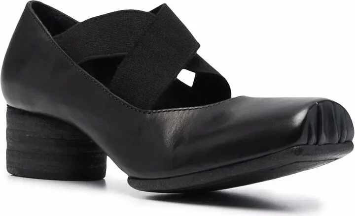 Cross-Strap Square Toe Pumps - Image 2