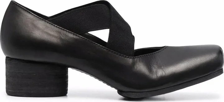 Cross-Strap Square Toe Pumps