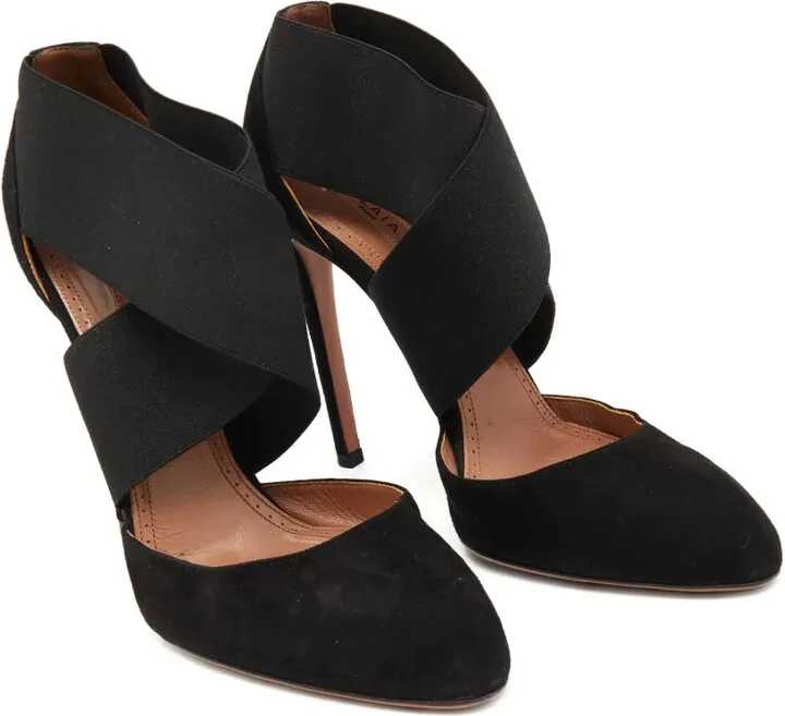 Cross-Strap Suede Pumps - Image 2