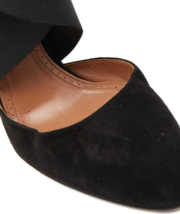 Cross-Strap Suede Pumps - Image 5