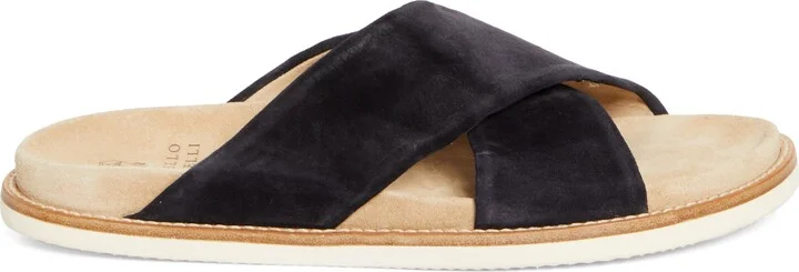 Cross Strap Suede Slide Sandal - Image 3