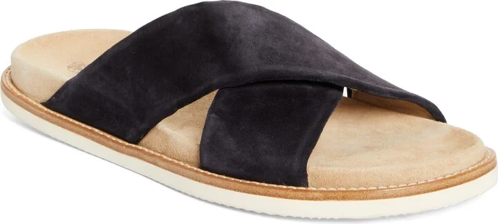 Cross Strap Suede Slide Sandal