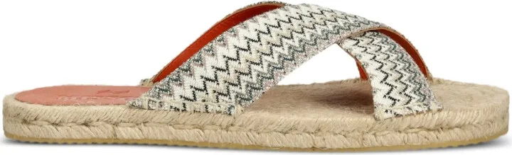 Cross-Strap Woven Slides