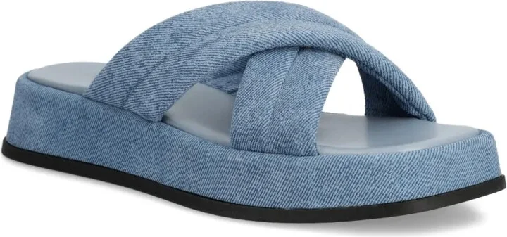 Crossover Denim-Effect Sandals - Image 2