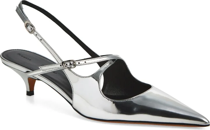 Crossover Kitten Heel Slingback Pump