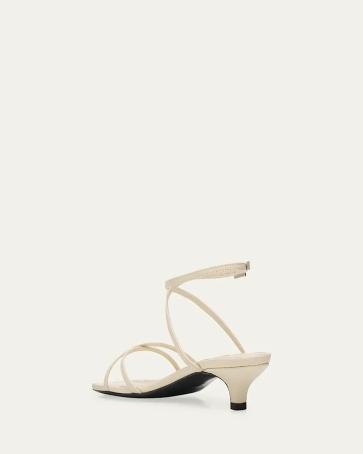 Crossover Leather Kitten-Heel Sandals - Image 2
