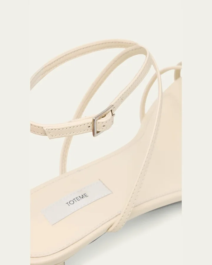 Crossover Leather Kitten-Heel Sandals - Image 4