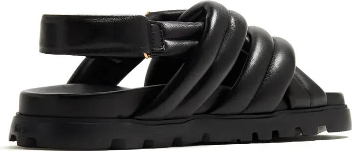Crossover Padded Leather Sandals - Image 3