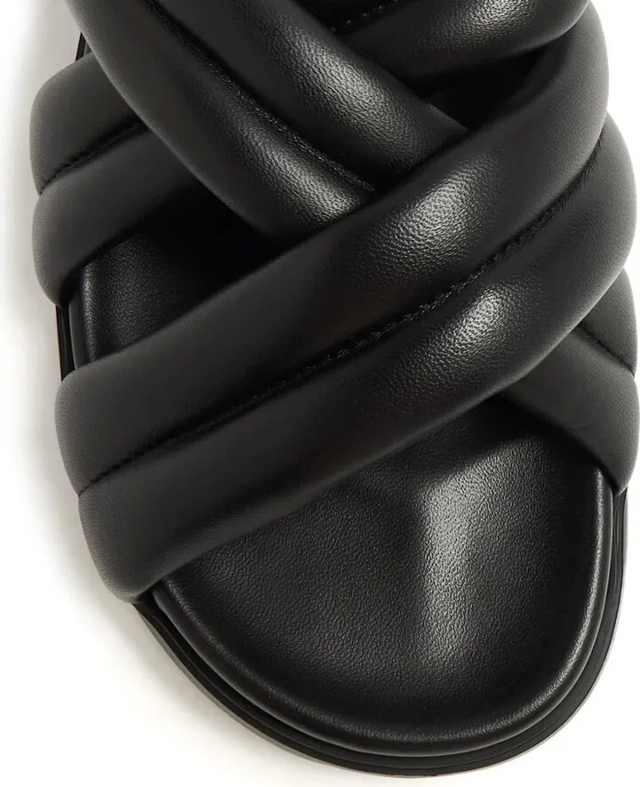 Crossover Padded Leather Sandals - Image 4