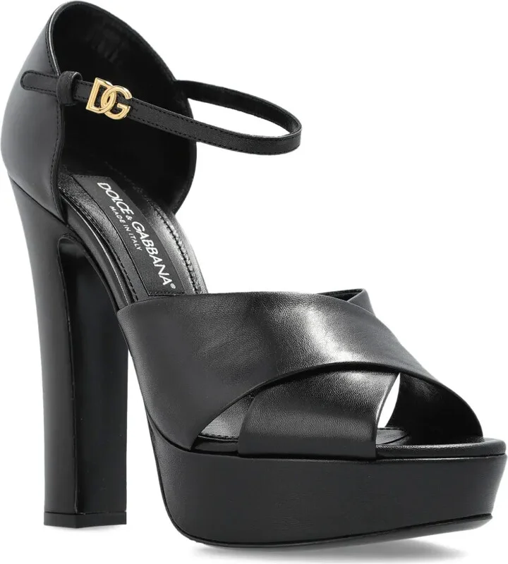 Crossover Platform Leather Sandals - Image 2