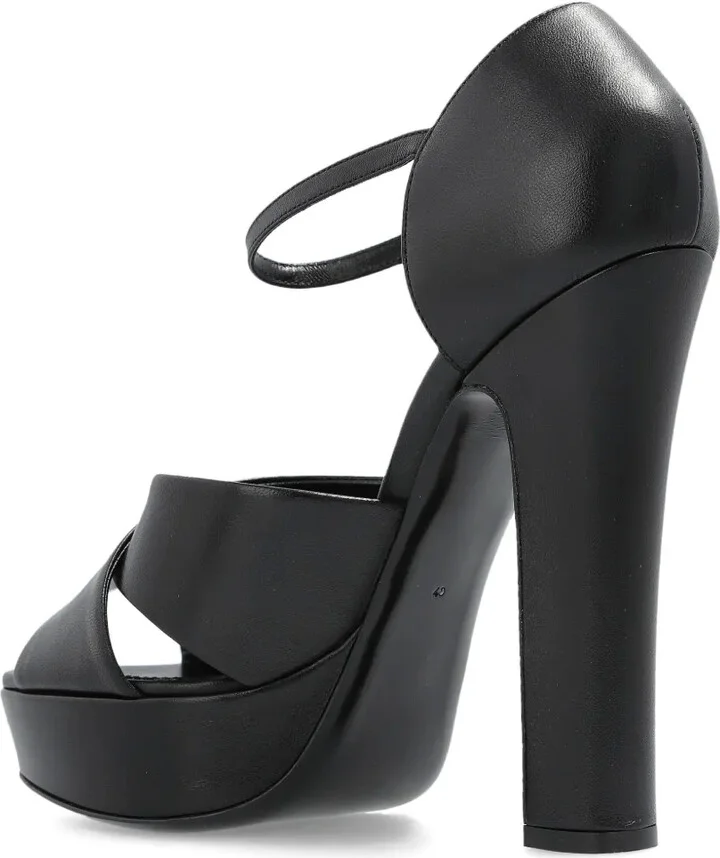 Crossover Platform Leather Sandals - Image 4