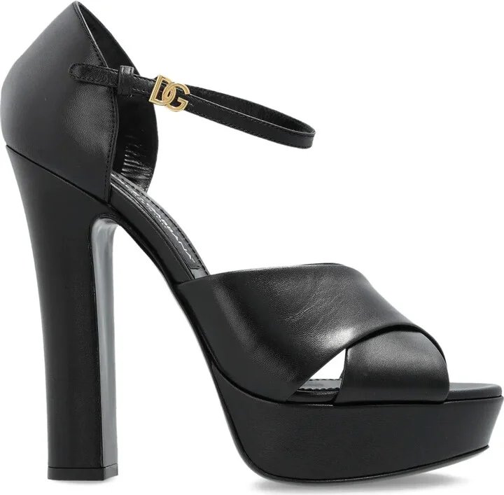 Crossover Platform Leather Sandals