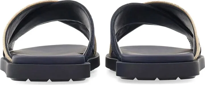 Crossover-Strap Cotton Sandals - Image 3