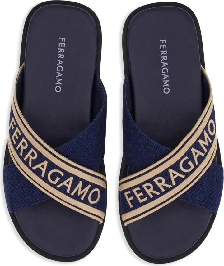 Crossover-Strap Cotton Sandals - Image 4